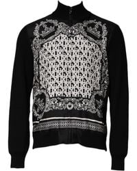 Dolce & Gabbana - Zipup Cardigan With Pattern - Lyst