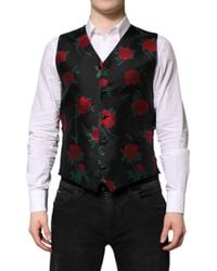 Dolce & Gabbana - Floral Brocade Formal Waistcoat Vest - Lyst