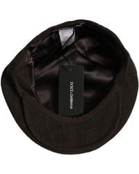 Dolce & Gabbana - Men Brown Cotton Flat Cloth Newsboy Cap Hat - Lyst