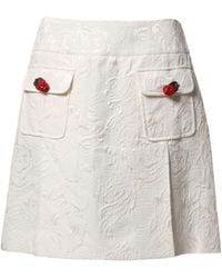 Dolce & Gabbana - Cotton-blend Jacquard Miniskirt - Lyst