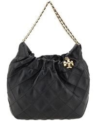 Tory Burch - Black Lamb Ovis Aries Shoulder Bag - Lyst