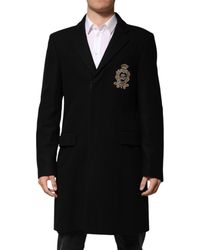 Dolce & Gabbana - Heraldic Patch Single Breasted Blazer Jacket Nylon Virgin Wool Clothing - Lyst