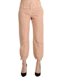 Ermanno Scervino - Mid Waist Cropped Cotton Trouser Pants - Lyst