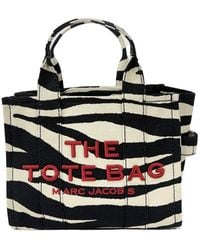 Marc Jacobs - The Tote Bag Medium Zebra Canvas Crossbody - Lyst