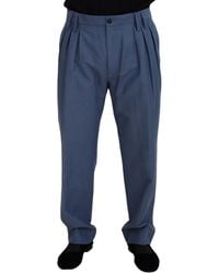 Dolce & Gabbana - Blue Linen Chinoformal Pants - Lyst