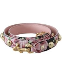 Dolce & Gabbana - Floral Gold Studs Bag Accessory Shoulder Strap - Lyst