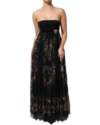 Dolce & Gabbana - Key Print Silk Crystal Brooch Dress - Lyst