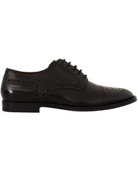 Dolce & Gabbana - Black Leather Wingtip Mens Formal Derby Shoes - Lyst