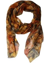 Dolce & Gabbana - Multicolor Leaf Print Silk Shawl Stole Scarf - Lyst