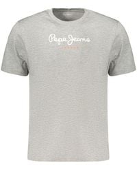Pepe Jeans - Gray Cotton Men's T - Lyst