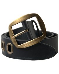 Dolce & Gabbana - Sleek Italian Leather Belt With Metal Buckle - Lyst