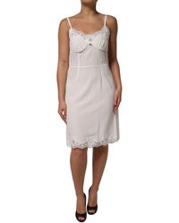 Dolce & Gabbana - Lace Trimmed Slip Dress - Lyst