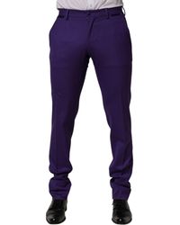 Dolce & Gabbana - Wool Skinny Dress Trouser Pants Silk Elastane. Polyester - Lyst