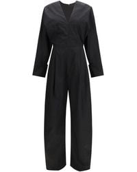 THE LATEST - Black Cotton Jumpsuit - Lyst