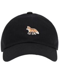 Maison Kitsuné - Black Cotton Cap (baseball Hat) - Lyst
