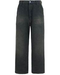 Maison Margiela - Gray Cotton Casual Pants - Lyst