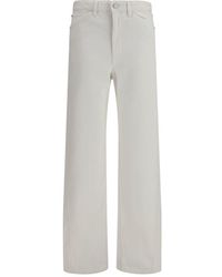 Lemaire - White Cotton Casual Pants - Lyst
