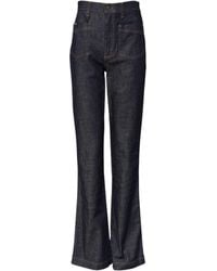 Dolce & Gabbana - Dark Cotton Flared Wide Leg Denim Jeans Elastane Clothing - Lyst