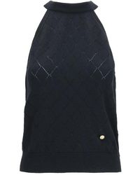 Balmain - Black Wool Oves Aries Sleeveles T - Lyst
