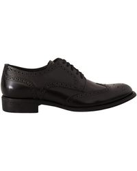 Dolce & Gabbana - Black Leather Oxford Wingtip Formal Shoes - Lyst