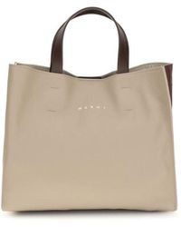Marni - Beige Calf Leather Bos Taurus Shoulder Bag - Lyst