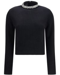 Pinko - Black Wool Oves Aries Sweatshirt - Lyst