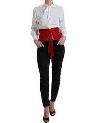 Dolce & Gabbana - Silk Belt Waist Lace Up Strap Corset - Lyst