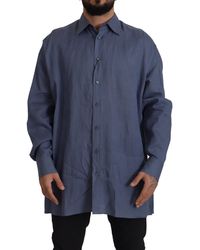 Dolce & Gabbana - Dark Linen Slim Fit Dress Formal Shirt - Lyst