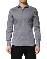 Domenico Tagliente - Gray Patterned Long Sleeves Dress Shirt - Lyst
