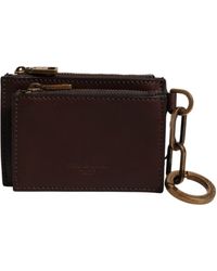 Dolce & Gabbana - Leather Logo Embossed Key Chain Coin Purse Wallet - Lyst