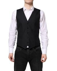 Dolce & Gabbana - Wool Waistcoat Dress Formal Vest - Lyst