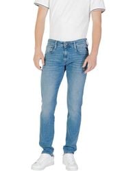 Replay - Blue Cotton Skinny Jeans - Lyst