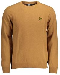 Lyle & Scott - Classic Wool Blend Brown Sweater - Lyst