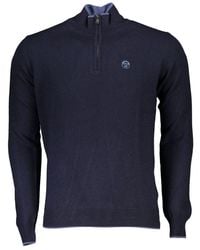 North Sails - Chic Turtleneck Half-Zip Sweater With Contrast Detailing - Lyst