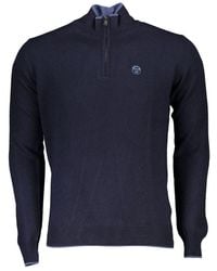 North Sails - Chic Turtleneck Half-Zip Sweater With Contrast Detailing - Lyst