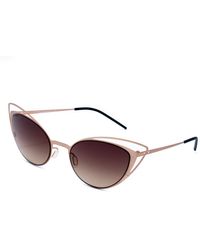 Italia Independent - Gold Metal Sunglasses - Lyst