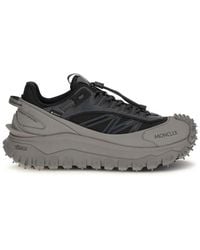 Moncler - Gray Calf Leather Bos Taurus Athletic Sneakers - Lyst