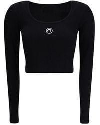 Marine Serre - Black Cotton Top - Lyst