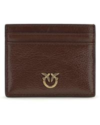 Pinko - Bordeaux Calf Leather Bos Taurus Wallet - Lyst