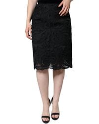Dolce & Gabbana - Floral Lace High Waist Pencil Cut Skirt - Lyst