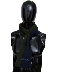 Missoni - Green Striped Wool Unisex Neck Wrap Shawl Blue - Lyst