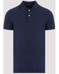 Tom Ford - Crystal Blue Cotton Tennis Piquet Polo Shirt - Lyst
