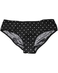 Dolce & Gabbana - Black Polka Dots Mid Waist Brief Panty Underwear - Lyst