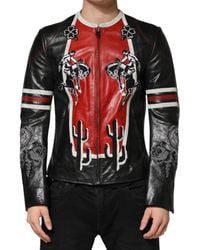 Dolce & Gabbana - Guns N Roses Full Zip Biker Jacket Leather Clothing - Lyst
