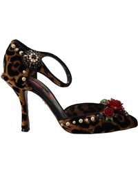 Dolce & Gabbana - Chic Leopard Ankle Strap Sandal Heels - Lyst
