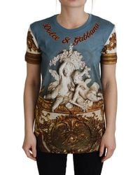 Dolce & Gabbana - Dg Logo Angel Printed Shirt Top Cotton - Lyst