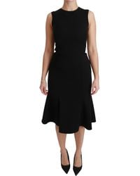 Dolce & Gabbana - Fit Flare Wool Stretch Sheath Dress - Lyst