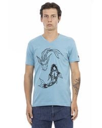 TRUSSARDI ACTION - Light Blue Cotton Men T - Lyst