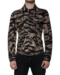 Dolce & Gabbana - Tiger Button Down Collared Jacket - Lyst