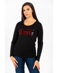 Gas - Black Cotton Long Sleeve T - Lyst